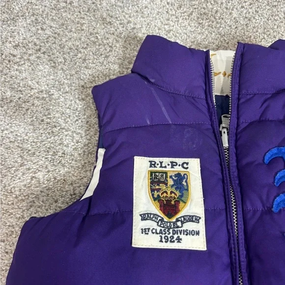 Ralph Lauren County Riders & Jockey Club Girls Reversible Puffy Vest Purple 4T - Picture 4 of 10